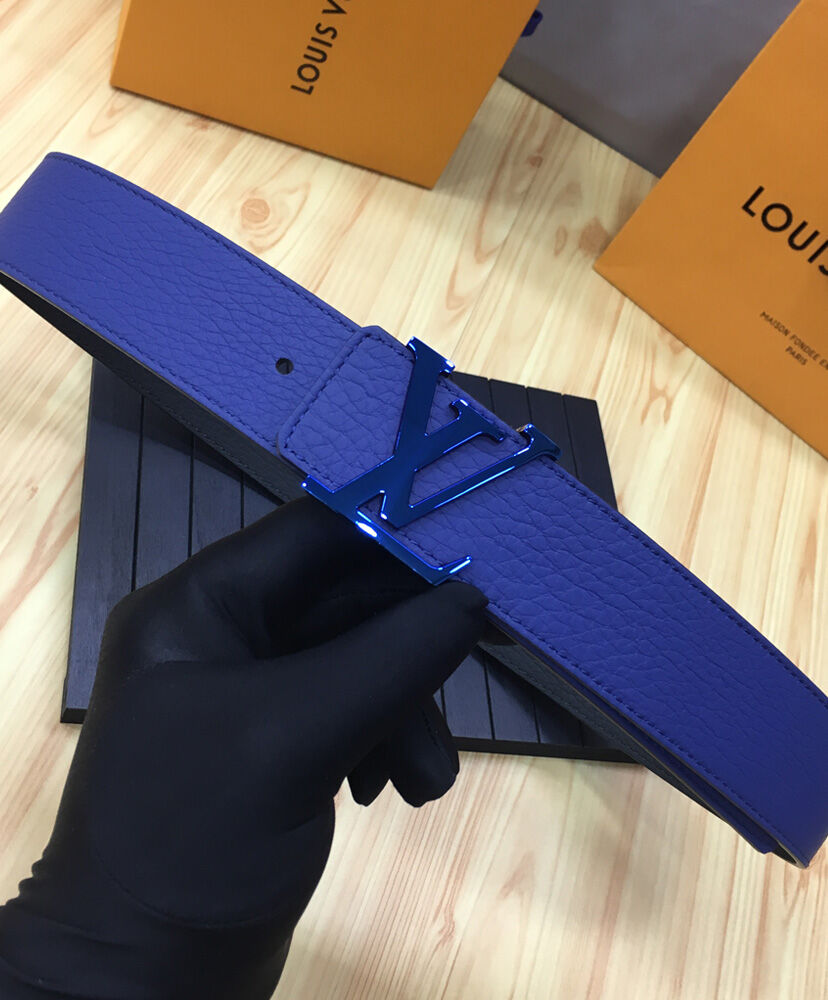 Louis Vuitton Belt LV Initiales Reversible Blue