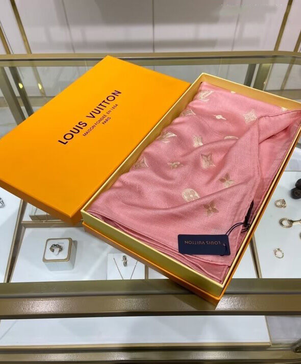 Louis Vuitton Scarf Women s Monogram Scarf Pink