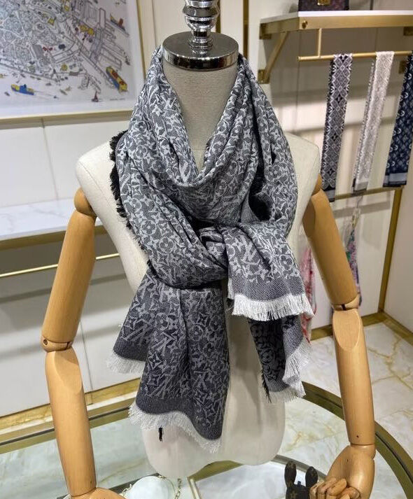 Louis Vuitton Scarf Women s Monogram Scarf Gray