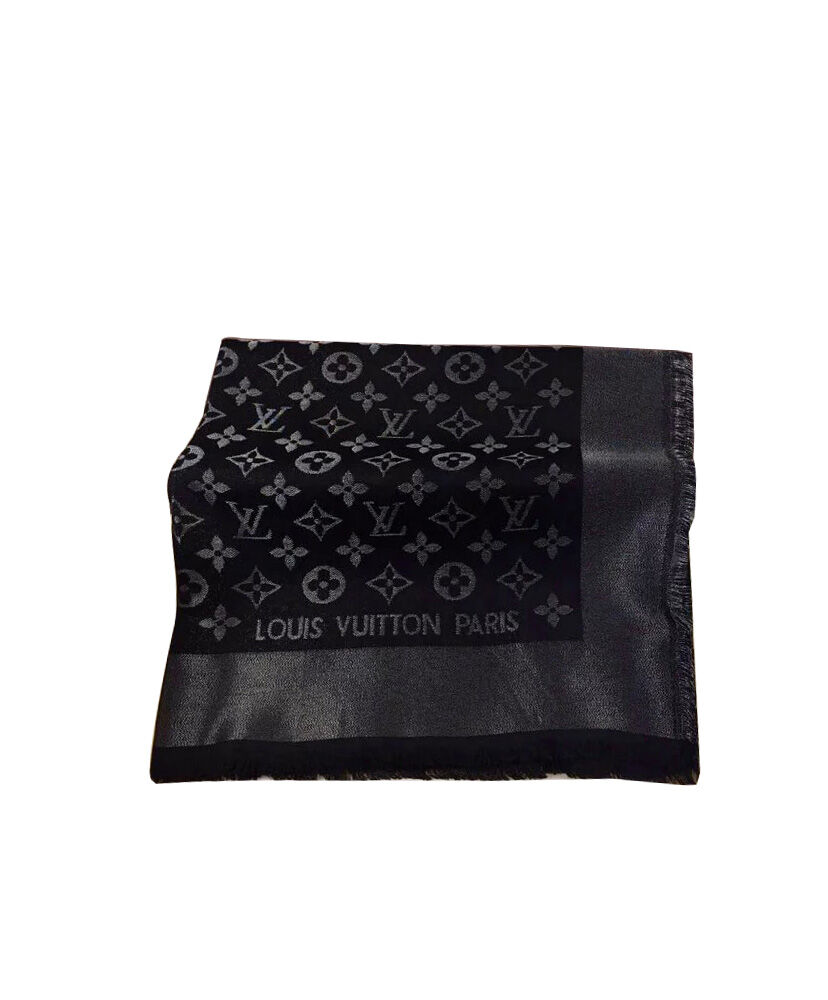 Louis Vuitton Scarf Monogram Shine Shawl Black