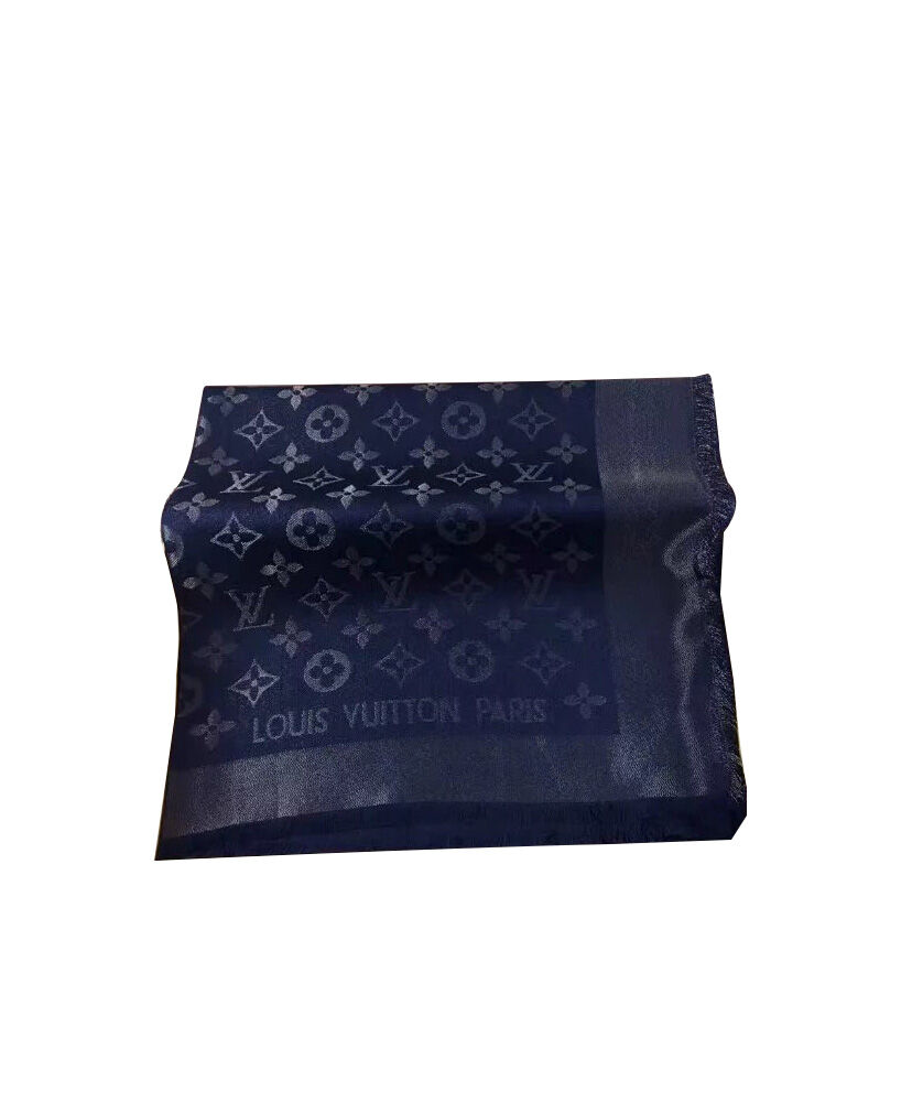 Louis Vuitton Scarf Monogram Shine Shawl Dark Blue