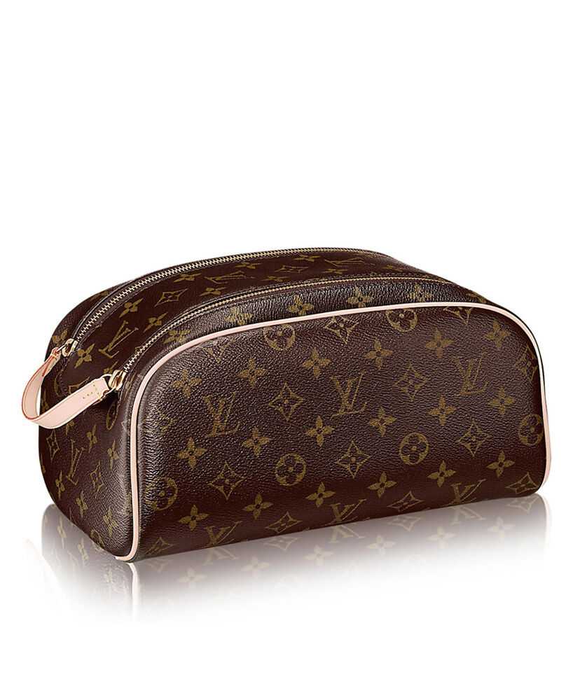 Louis Vuitton Canvas Double Zipper Opening Toiletry Bag M47624 Brown - Click Image to Close