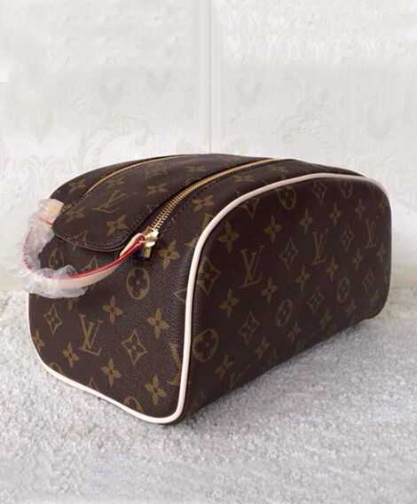 Louis Vuitton Canvas Double Zipper Opening Toiletry Bag M47624 Brown