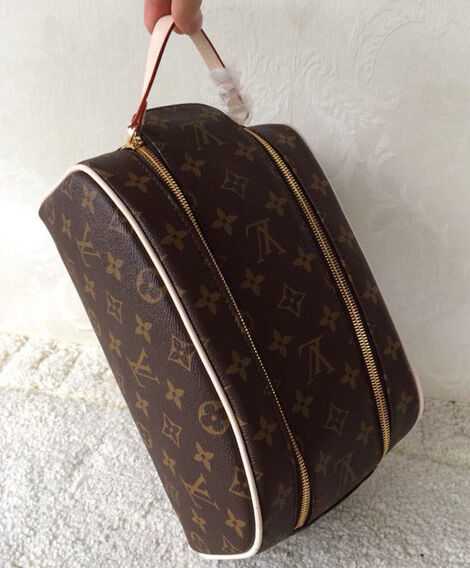 Louis Vuitton Canvas Double Zipper Opening Toiletry Bag M47624 Brown