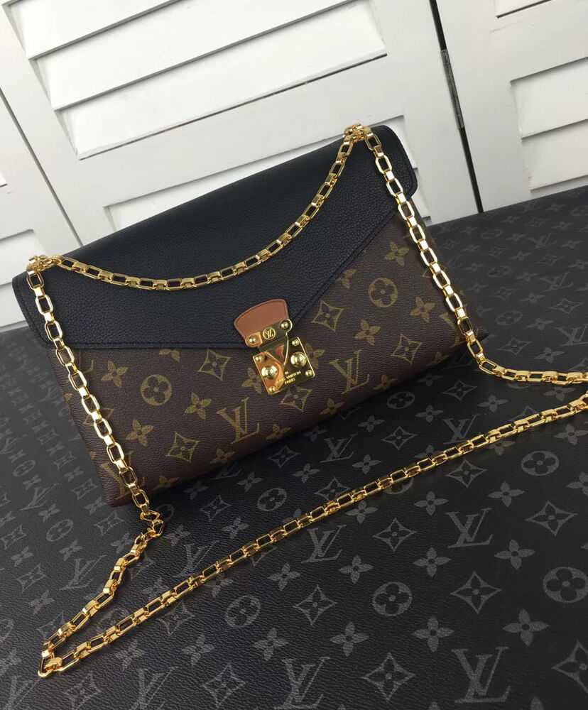 Louis Vuitton Monogram Canvas Pallas Chain Havane M41201 Black