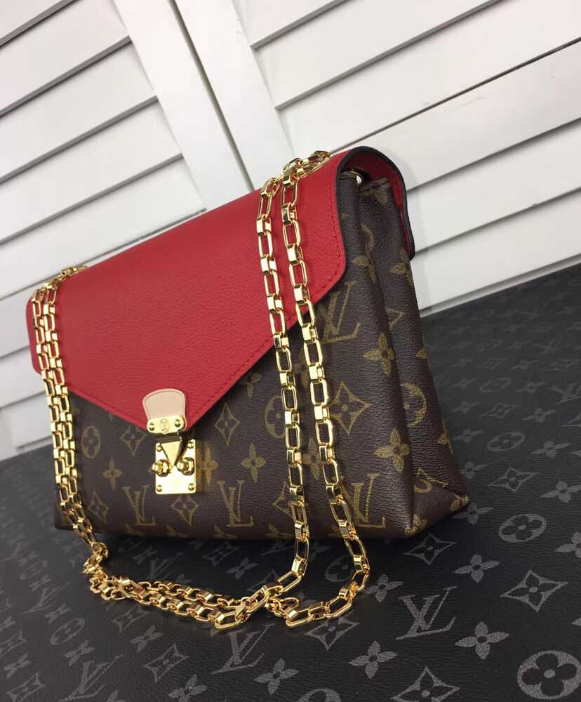 Louis Vuitton Monogram Canvas Pallas Chain Havane M41201 Red