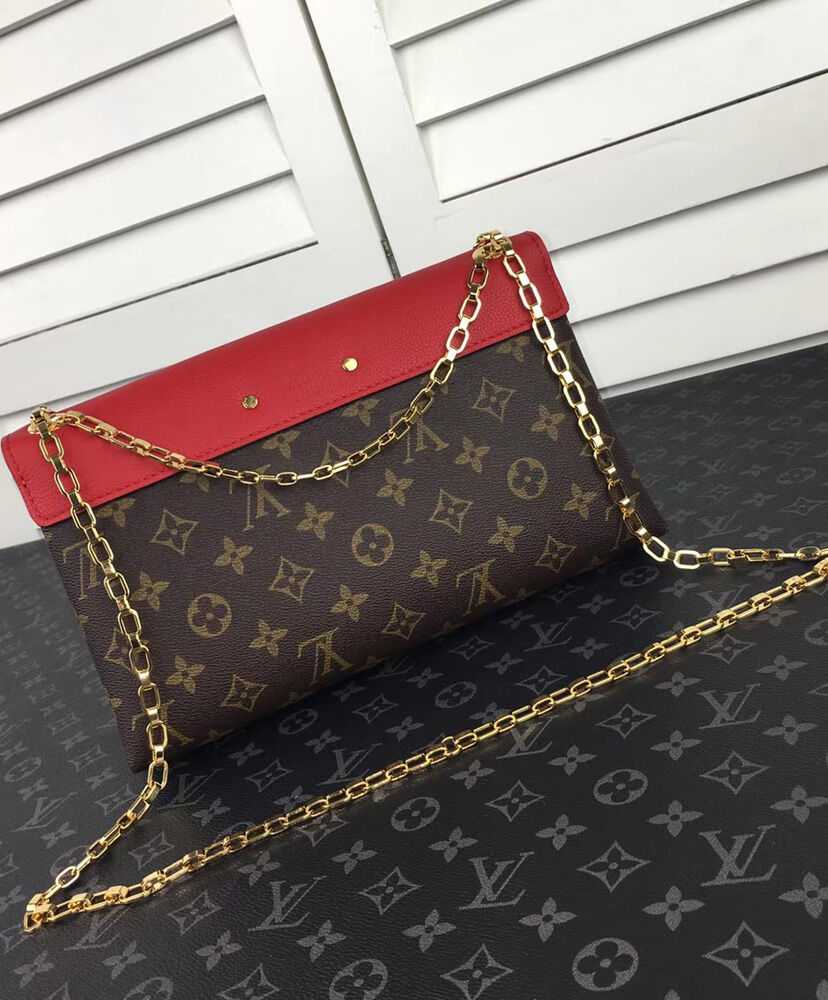 Louis Vuitton Monogram Canvas Pallas Chain Havane M41201 Red