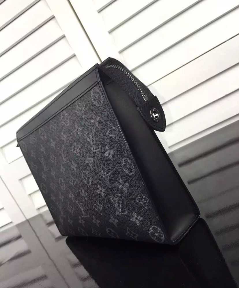 Louis Vuitton Pochette Voyage MM Monogram Eclipse Travel Accessories M61692 Black