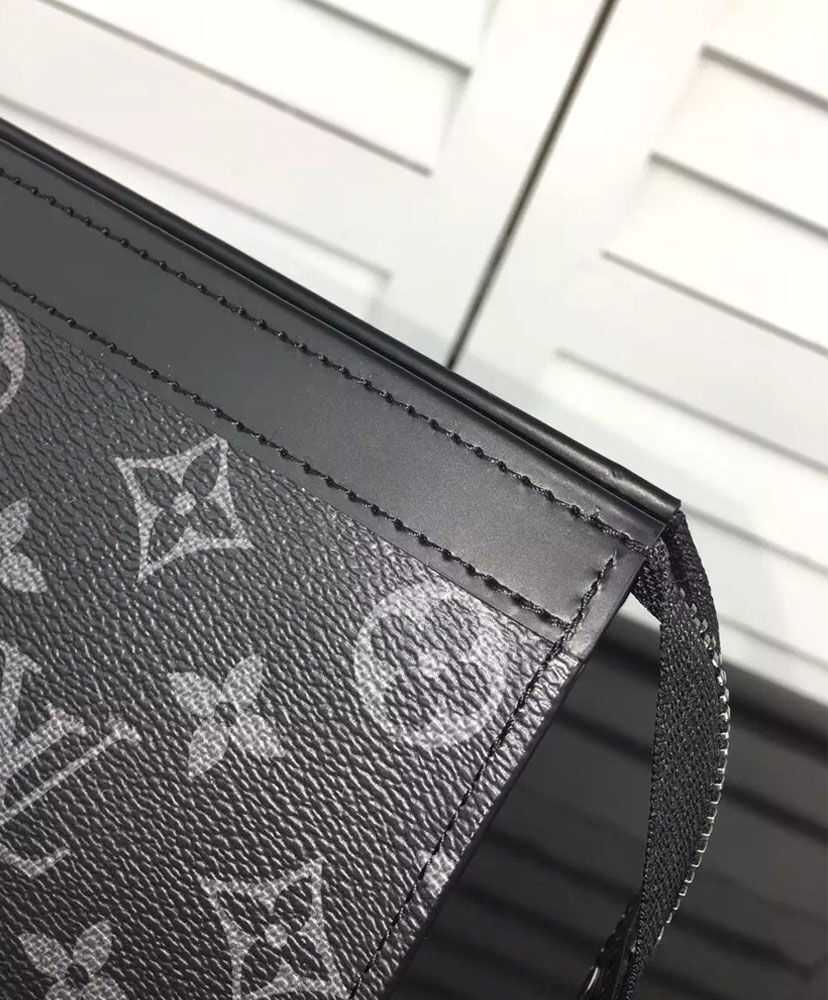 Louis Vuitton Pochette Voyage MM Monogram Eclipse Travel Accessories M61692 Black