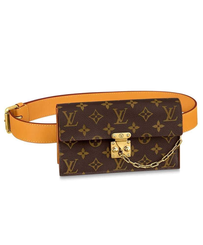 Louis Vuitton S Lock Belt Pouch MM M68549 Brown