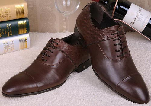 Louis Vuitton Outlet Men Casual Shoes Ostrich Leather LV409 Brown - Click Image to Close