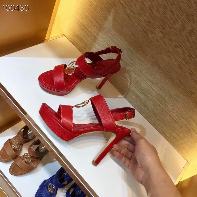 Louis Vuitton Outlet lady leather Sandals LV955SY-4 10CM height - Click Image to Close