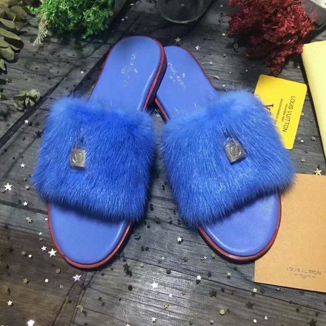 Louis Vuitton Outlet lady slippers LV885LD blue - Click Image to Close