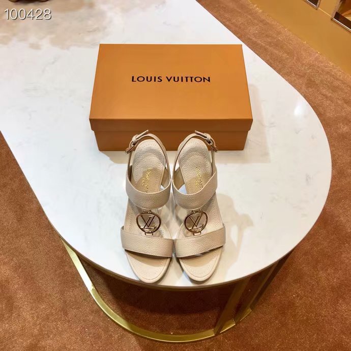 Louis Vuitton Outlet lady leather Sandals LV955SY-6 10CM height - Click Image to Close