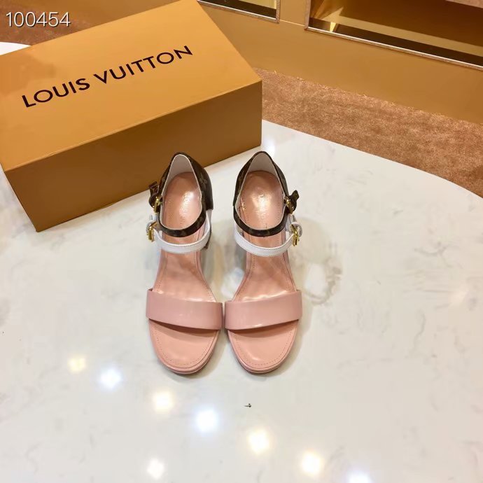 Louis Vuitton Outlet lady leather Sandals LV953SY-1 9CM height