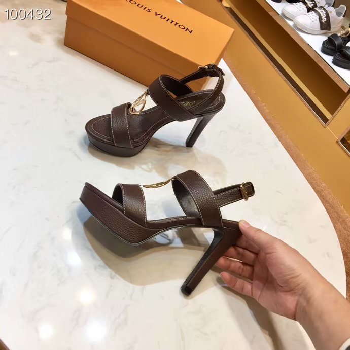 Louis Vuitton Outlet lady leather Sandals LV955SY-2 10CM height - Click Image to Close