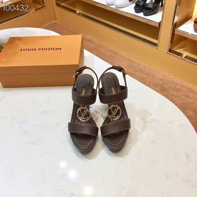 Louis Vuitton Outlet lady leather Sandals LV955SY-2 10CM height